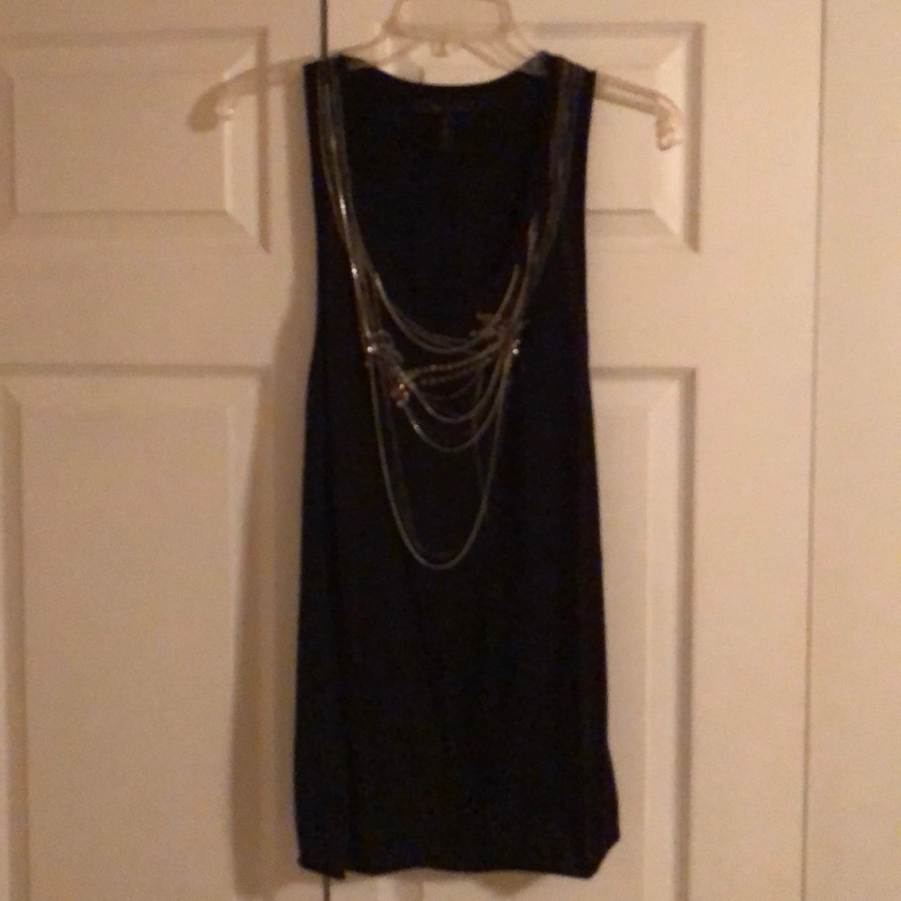Black & Rhinestone BCBG Tank